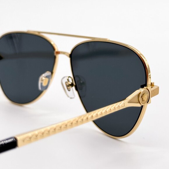 NEW VE2283 1002/87 VERSACE GOLD GREY AVIATOR SUNGLASSES VERSACE VE2283 100287 - Picture 7 of 10